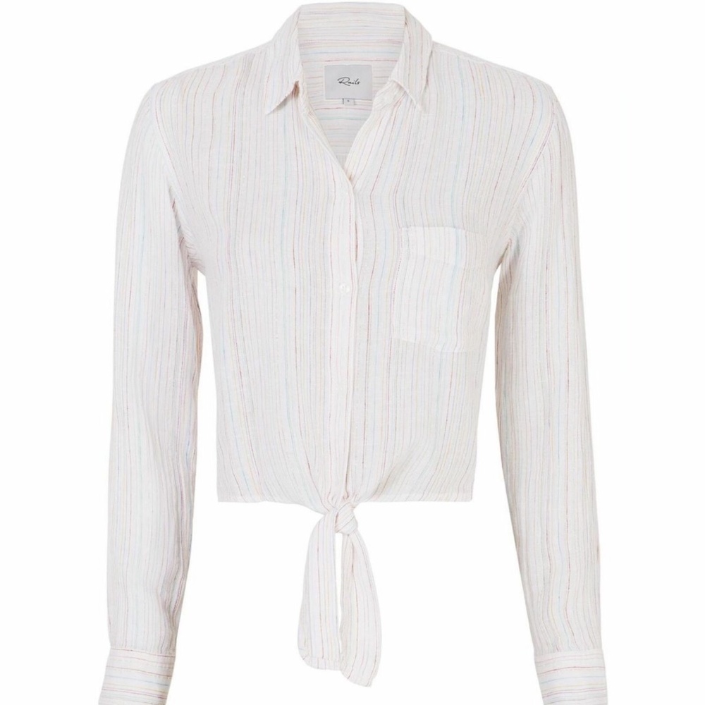 Rails Val linen tie front shirt S - Picture 8 of 13